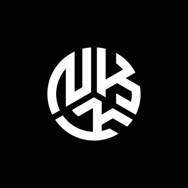 黒の背景にNkkの手紙のロゴデザイン Nkkクリエイティブイニシャルレターロゴコンセプト Nkkレターデザイン — ストックベクタ