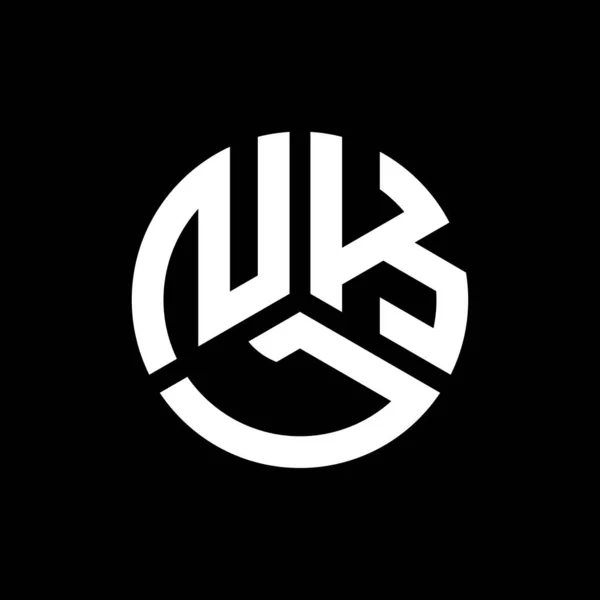 黒を基調としたNklレターロゴデザイン Nklクリエイティブイニシャルレターロゴコンセプト Nkl手紙デザイン — ストックベクタ