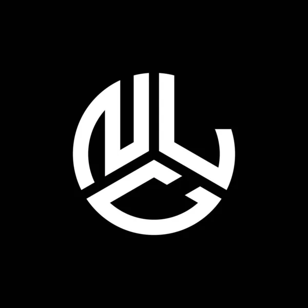 Design Logo Literei Nlc Fundal Negru Nlc Creativ Iniţiale Literă — Vector de stoc