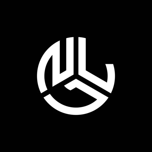 Design Logo Literei Nll Fundal Negru Nll Creativ Iniţiale Litera — Vector de stoc