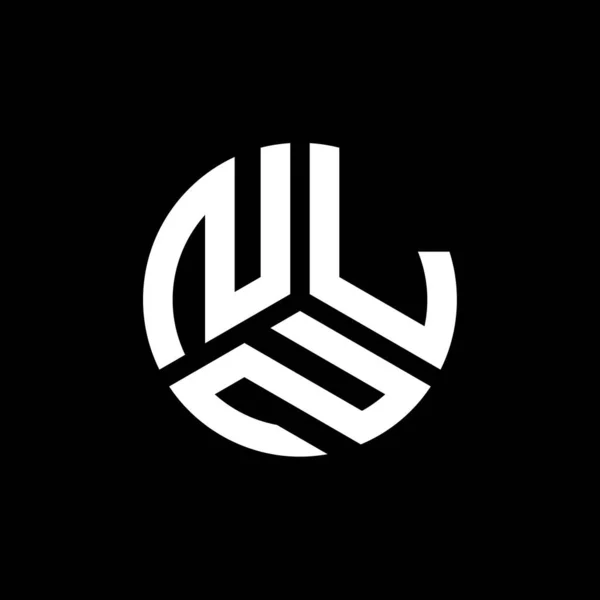 Diseño Del Logo Carta Nln Sobre Fondo Negro Nln Iniciales — Vector de stock