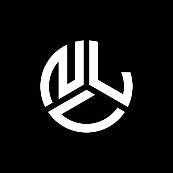Diseño Del Logotipo Letra Nlu Sobre Fondo Negro Nlu Iniciales — Vector de stock