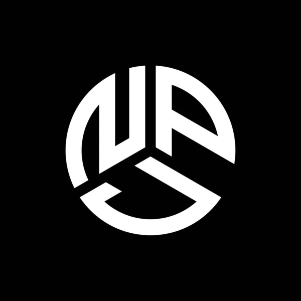 Дизайн Логотипа Нпж Чёрном Фоне Концепция Логотипа Инициалами Npj Дизайн — стоковый вектор