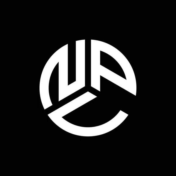 Σχεδιασμός Λογότυπου Επιστολής Npu Μαύρο Φόντο Npu Δημιουργική Αρχικά Γράμμα — Διανυσματικό Αρχείο