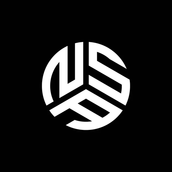 黒の背景にNsaの手紙のロゴデザイン Nsaの創造的なイニシャルの手紙のロゴコンセプト Nsaの手紙のデザイン — ストックベクタ