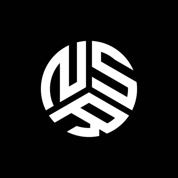 Logo Lettera Nsr Sfondo Nero Nsr Sigle Creative Lettera Concetto — Vettoriale Stock