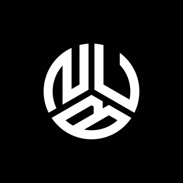 Diseño Del Logotipo Letra Nub Sobre Fondo Negro Nub Iniciales — Vector de stock