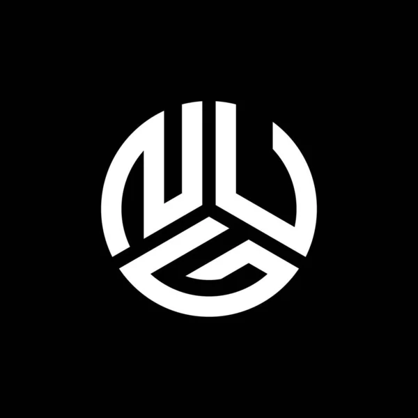 黒い背景にNugの手紙のロゴデザイン Nug創造的なイニシャルの手紙のロゴコンセプト Nugレターデザイン — ストックベクタ