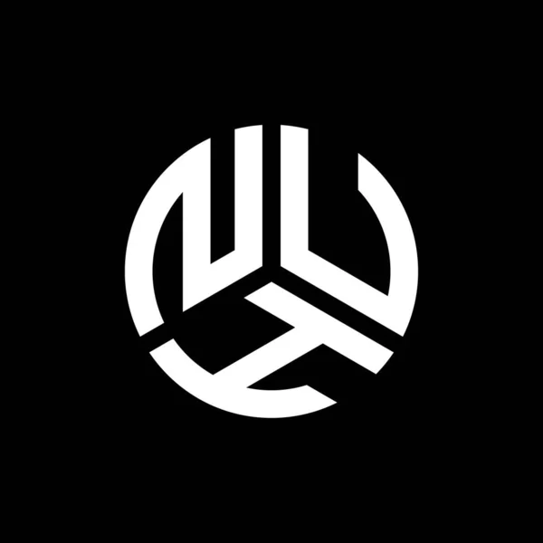 Design Logo Literei Nuh Fundal Negru Nuh Creativ Iniţiale Litera — Vector de stoc