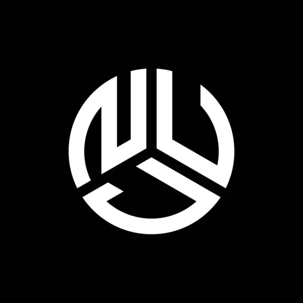 黒を基調としたNujレターロゴデザイン Nujクリエイティブイニシャルレターロゴコンセプト Nujレターデザイン — ストックベクタ