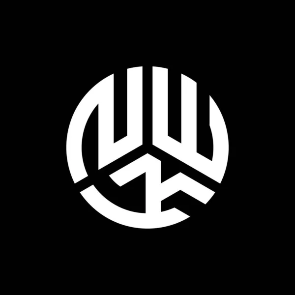 Siyah Arka Planda Nwk Harf Logosu Tasarımı Nwk Yaratıcı Harflerin — Stok Vektör