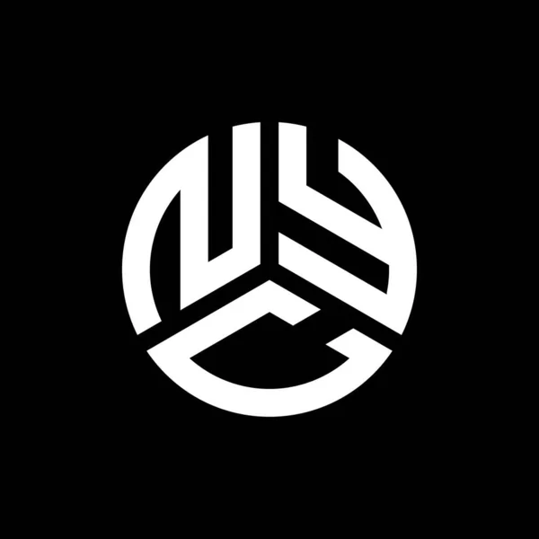 Дизайн Логотипа Nyc Чёрном Фоне Концепция Логотипа Креативными Инициалами Nyc — стоковый вектор