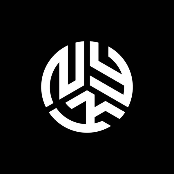 Nyk Carta Logotipo Design Fundo Preto Nyk Iniciais Criativas Conceito —  Vetores de Stock