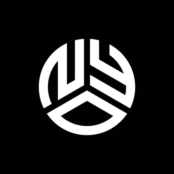 Siyah Arka Planda Nyo Harf Logosu Tasarımı Nyo Yaratıcı Harfler — Stok Vektör