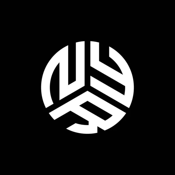 Дизайн Логотипа Nyr Чёрном Фоне Nyr Creative Initials Letter Logo — стоковый вектор