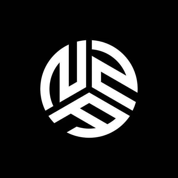 Design Logo Literei Nza Fundal Negru Nza Creativ Inițiale Concept — Vector de stoc