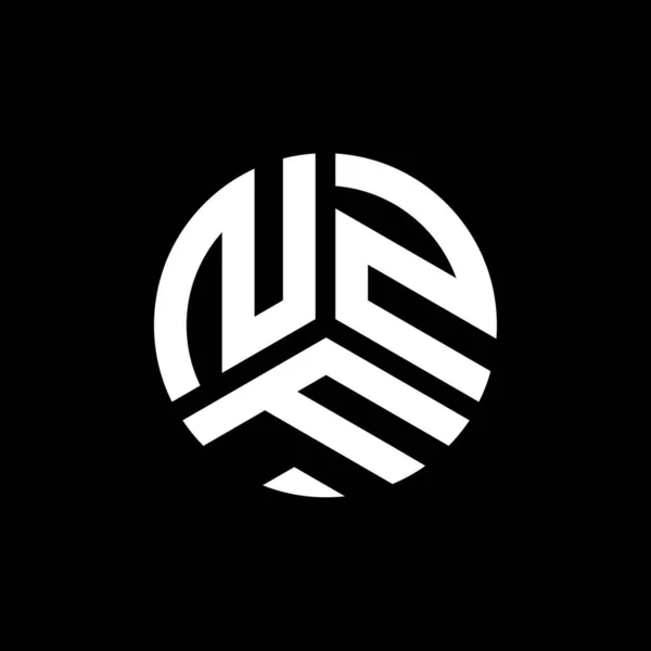 Logo Lettera Nzf Disegno Sfondo Nero Nzf Creativo Iniziali Lettera — Vettoriale Stock