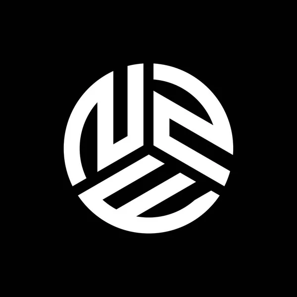 Nze Design Logotipo Carta Fundo Preto Nze Iniciais Criativas Conceito — Vetor de Stock