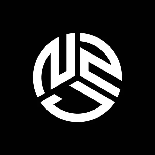 Nzj Letter Logo Design Auf Schwarzem Hintergrund Nzj Kreative Initialen — Stockvektor