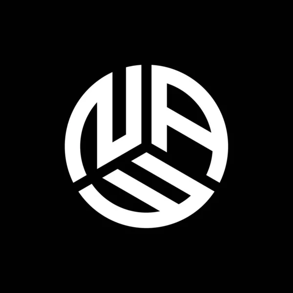 Дизайн Буквы Naw Чёрном Фоне Концепция Логотипа Naw Creative Initials — стоковый вектор