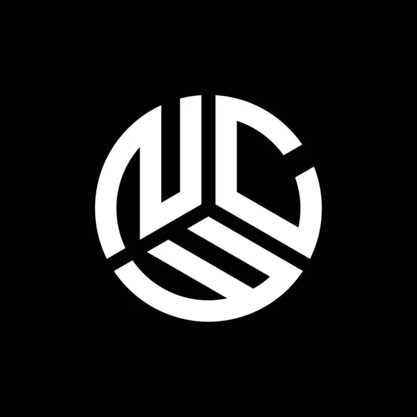 Design Logo Literei Ncw Fundal Negru Ncw Creativ Inițiale Concept — Vector de stoc