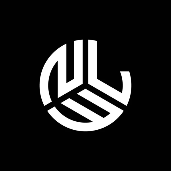Diseño Del Logotipo Letra Nlw Sobre Fondo Negro Nlw Iniciales — Vector de stock