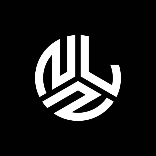 Nlz Logo Ontwerp Zwarte Achtergrond Nlz Creatief Initialen Letter Logo — Stockvector
