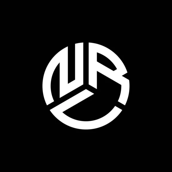 Nru Lettre Logo Design Sur Fond Noir Nru Initiales Créatives — Image vectorielle