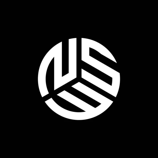 Design Logo Literei Nsw Fundal Negru Nsw Creativ Iniţiale Litera — Vector de stoc