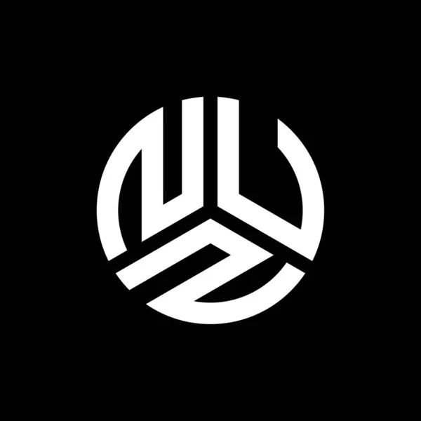 Diseño Del Logotipo Letra Nuz Sobre Fondo Negro Nuz Iniciales — Vector de stock