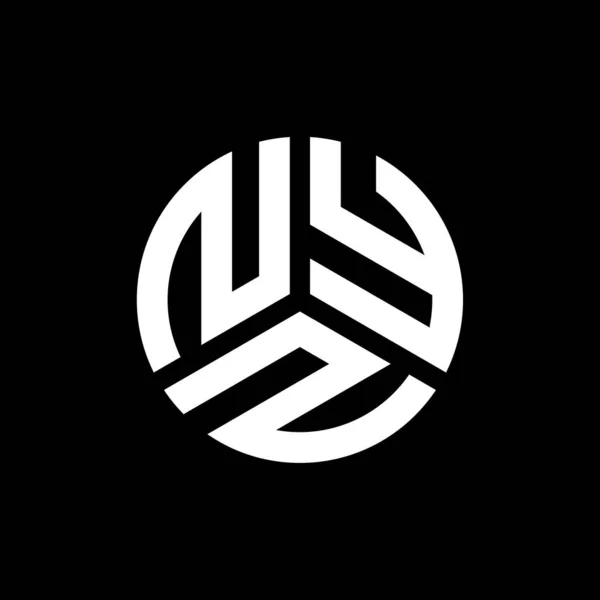Nyz Logo Ontwerp Zwarte Achtergrond Nyz Creatieve Initialen Letter Logo — Stockvector