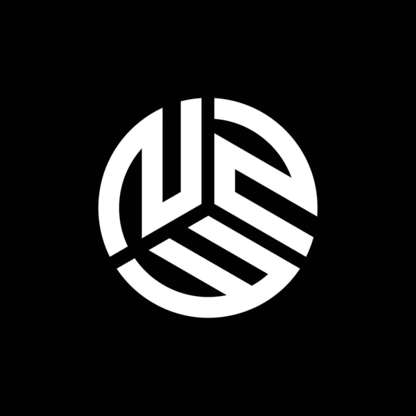 Nzw Brev Logotyp Design Svart Bakgrund Nzw Kreativa Initialer Brev — Stock vektor