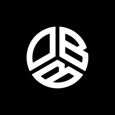 Siyah arka planda OBB harfi logo tasarımı. OBB yaratıcı harflerin baş harfleri logo kavramı. OBB harf tasarımı.