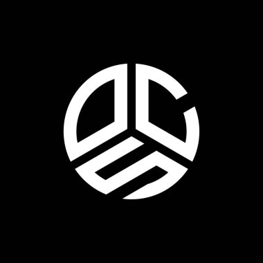 Siyah arka planda OCS harf logosu tasarımı. OCS yaratıcı harflerin baş harfleri logo kavramı. OCS harf tasarımı.