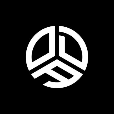 Siyah arka planda ODA harf logosu tasarımı. ODA yaratıcı harf logosu konsepti. ODA harf tasarımı.