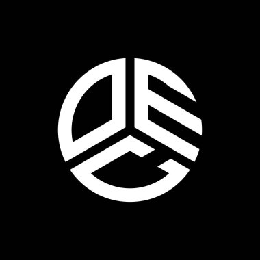 Siyah arka planda OEC harf logosu tasarımı. OEC yaratıcı harflerin baş harfleri logo kavramı. OEC mektup tasarımı.
