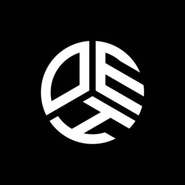 Siyah arka planda OEH harf logosu tasarımı. Yaratıcı harflerin baş harfleri logo konsepti. OEH harf tasarımı.