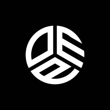 Siyah arka planda OEP harf logosu tasarımı. OEP yaratıcı harflerin baş harfleri logo kavramı. OEP harf tasarımı.