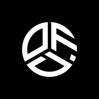 Siyah arka planda OFD harf logosu tasarımı. OFD yaratıcı harflerin baş harfleri logo kavramı. OFD harf tasarımı.