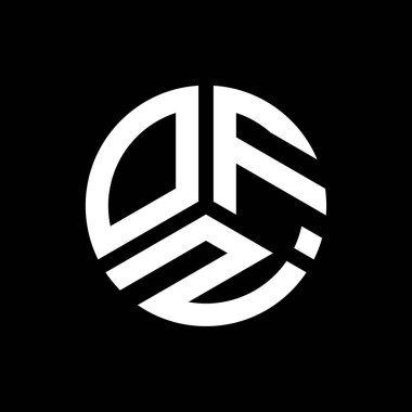 Siyah arka planda OFZ harf logosu tasarımı. OFZ yaratıcı harflerin baş harfleri logo kavramı. OFZ harf tasarımı.