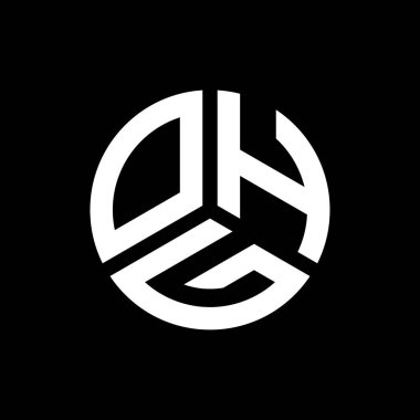 Siyah arka planda OHG harf logosu tasarımı. OHG yaratıcı harflerin baş harfleri logo kavramı. OHG harf tasarımı.