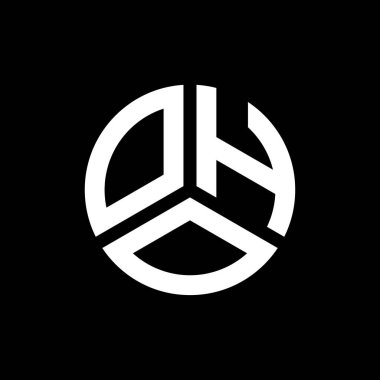 Siyah arka planda OHO harf logosu tasarımı. Yaratıcı harflerin baş harfleri logo konsepti. OHO harf tasarımı.