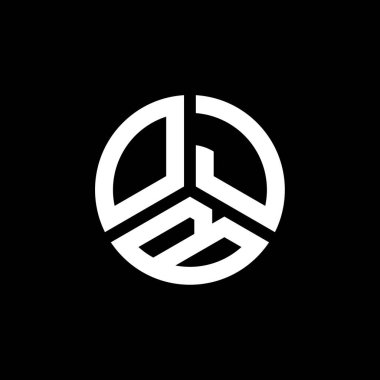 Siyah arka planda OJB harfi logo tasarımı. OJB yaratıcı harflerin baş harfleri logo kavramı. OJB harf tasarımı.