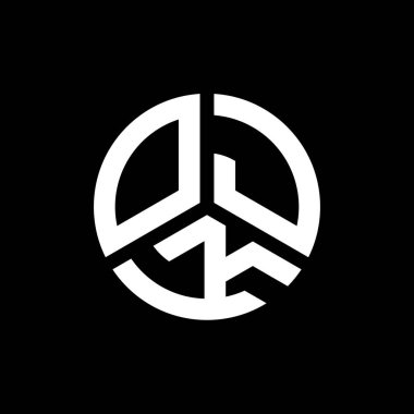 Siyah arka planda OJK harf logosu tasarımı. OJK yaratıcı harflerin baş harfleri logo kavramı. OJK harf tasarımı.