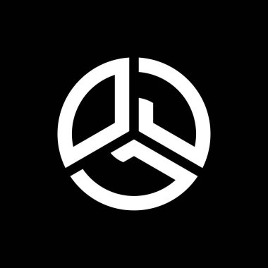 Siyah arka planda OJL harf logosu tasarımı. OJL yaratıcı harflerin baş harfleri logo kavramı. OJL harf tasarımı.