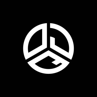 Siyah arka planda OJQ harf logosu tasarımı. OJQ yaratıcı harflerin baş harfleri logo kavramı. OJQ harf tasarımı.