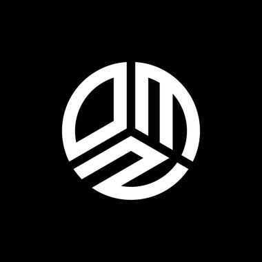 Siyah arka planda OMZ harf logosu tasarımı. OMZ yaratıcı harf logosu konsepti. OMZ harf tasarımı.