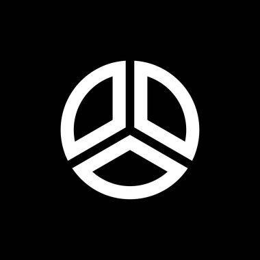 Siyah arka planda OOOO harf logosu tasarımı. Yaratıcı harflerin baş harfleri logo konsepti. OOOO harf tasarımı.