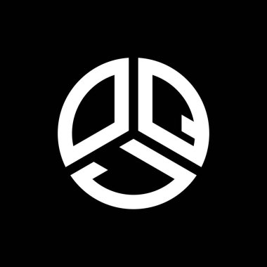 Siyah arka planda OQJ harf logosu tasarımı. OQJ yaratıcı harflerin baş harfleri logo kavramı. OQJ harf tasarımı.