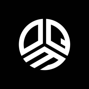 Siyah arkaplanda OQM harf logosu tasarımı. OQM yaratıcı harflerin baş harfleri logo kavramı. OQM harf tasarımı.